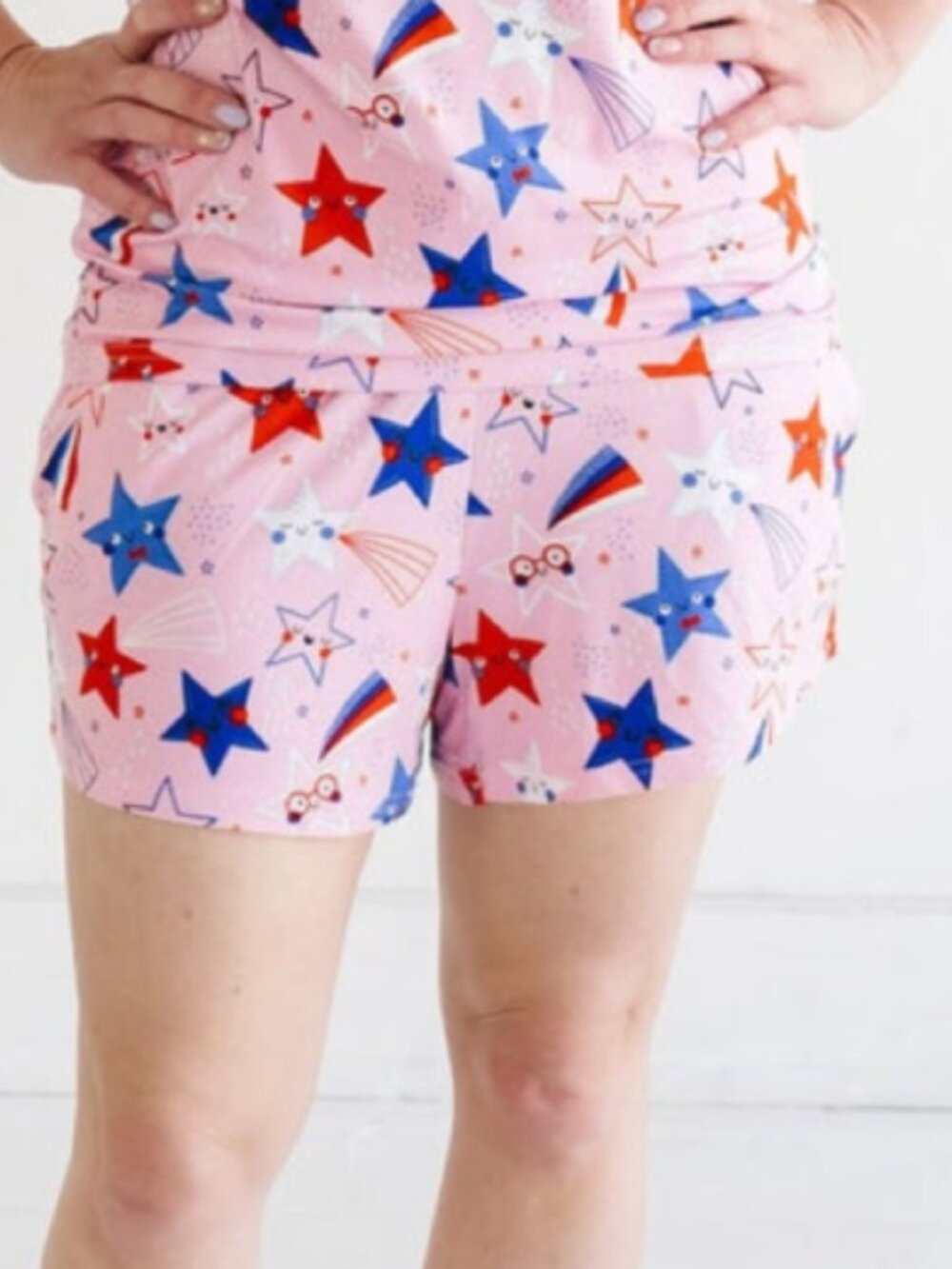 Little Sleepies Pajama Shorts Womens XL Pink Stars & Stripes Bamboo NWT Lounge